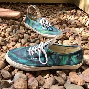 Vans Teal & Green Print Lace Up Sneakers